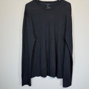 Banana Republic‎ Sweater Men's Size Large Dark Gray Cashmere Silk Blend Crewneck